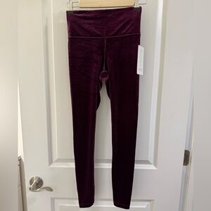 NWT vibrant purple Athleta velvet leggings